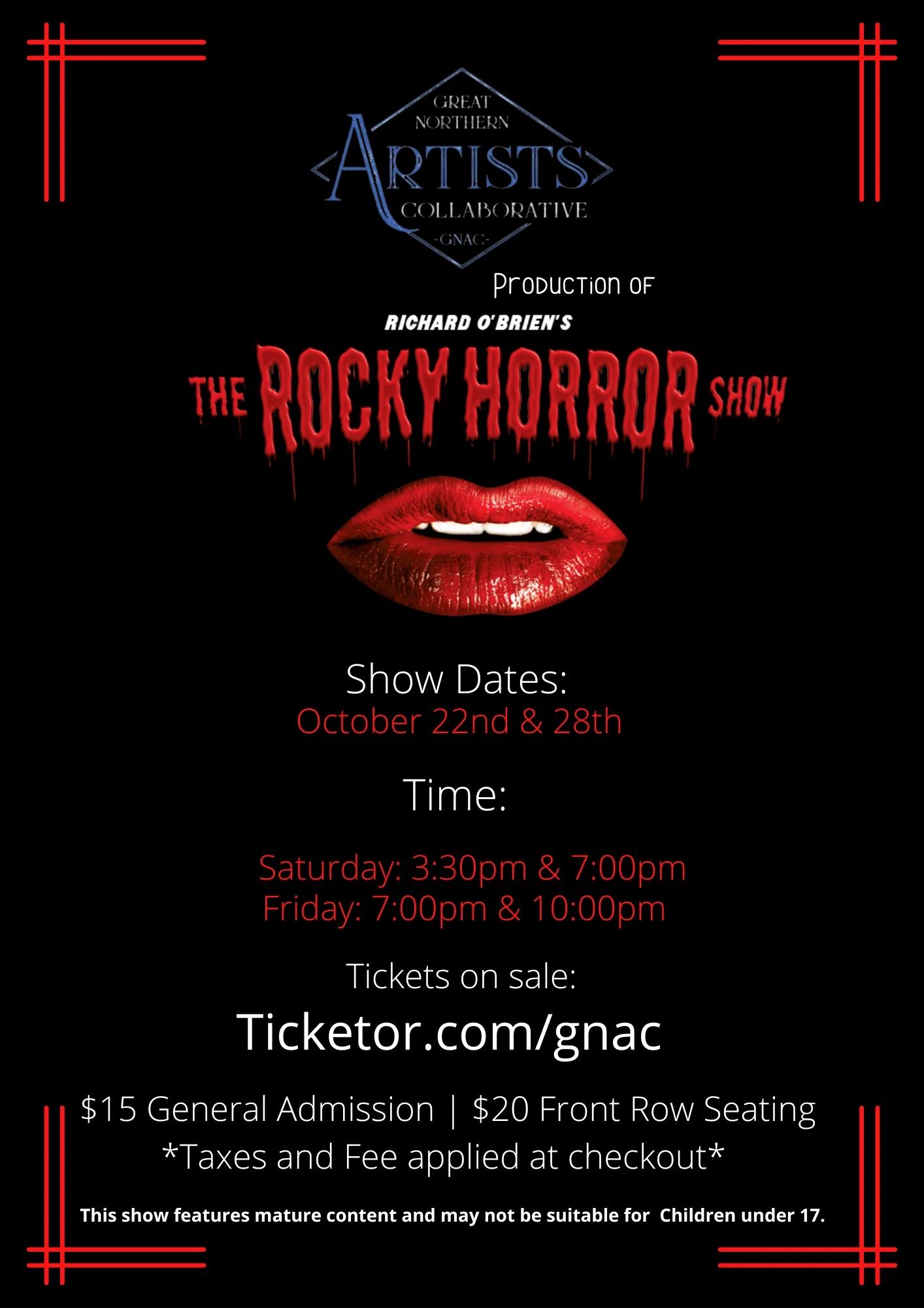 rocky horror tour schedule